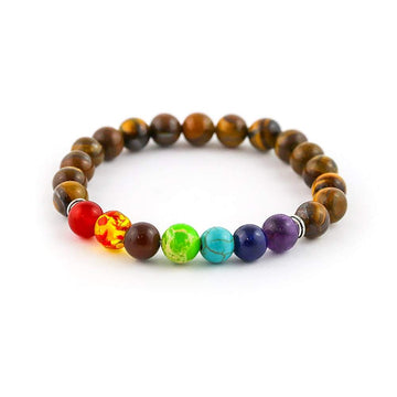 Shop Laterra Gems 7 Chakra Beads Tiger Eye Rock Single Bracelet